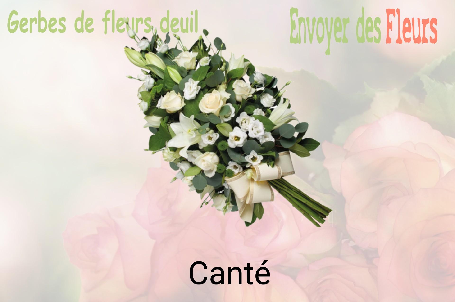 Gerbe de fleurs de deuil livrée à Canté